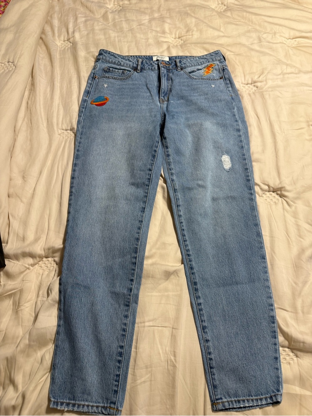 Forever 21 embroidered jeans